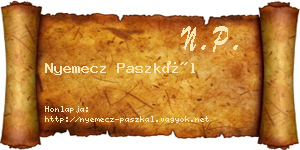 Nyemecz Paszkál névjegykártya